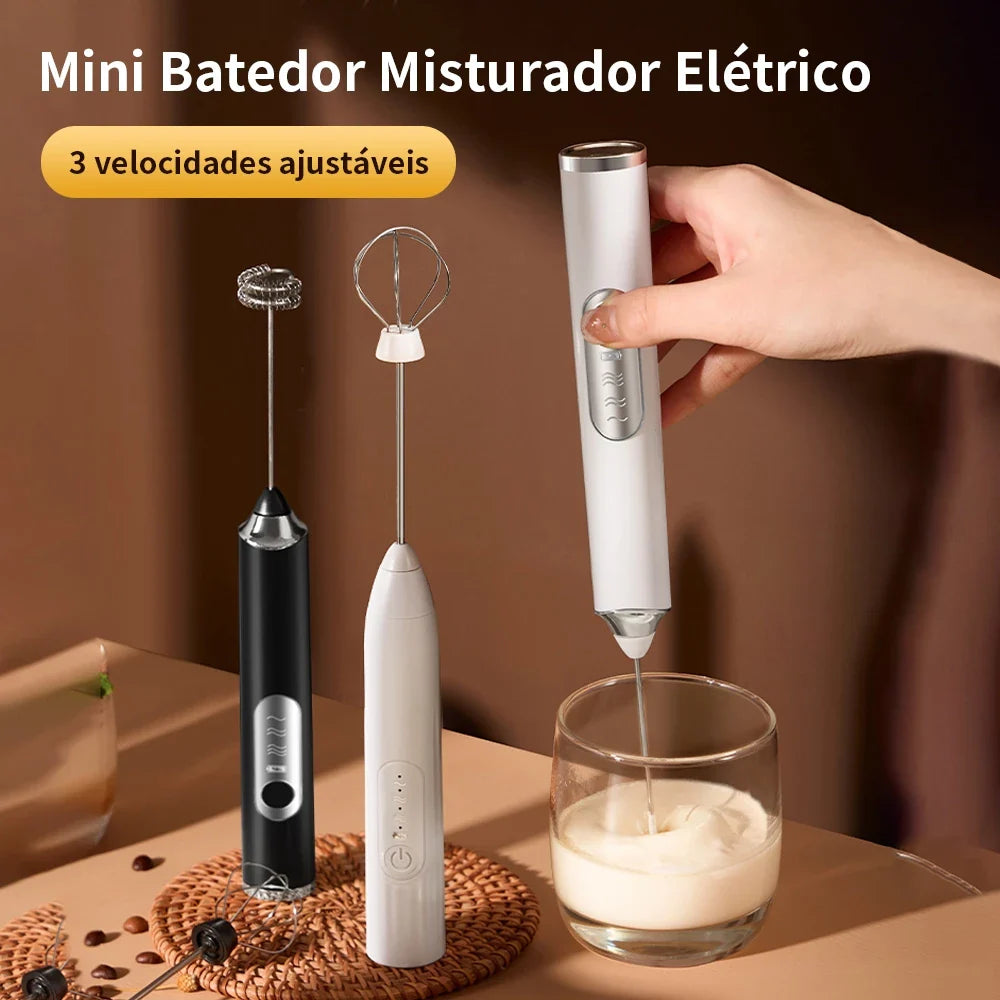 Batedor Misturador de Bebidas Elétrico 3 em 1