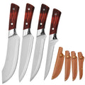 Kit Facas Profissionais em Aço Inox Forjado para Cozinha e Churrasco