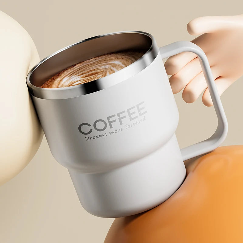 Caneca Térmica Inox 304 com Tampa e Alça | Antivazamento