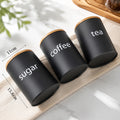 Kit de Potes Organizadores com Tampa de Bambu para Cozinha