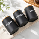 Kit de Potes Organizadores com Tampa de Bambu para Cozinha
