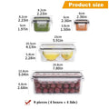 Kit 8 Potes Herméticos BPA Free com Tampa de Travamento