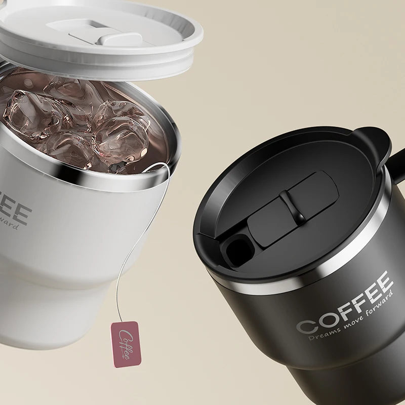 Caneca Térmica Inox 304 com Tampa e Alça | Antivazamento