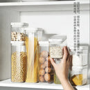 Clear Food Grade Plastic Storage Jar Airtight Seal for Kitchen Snacks Cereals Beans Kitchen Storage Organizer Kitchen Storage