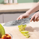 Faca Chef Premium Textura Damascus em Aço Inoxidável