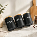 Kit de Potes Organizadores com Tampa de Bambu para Cozinha