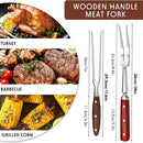 Garfo Trinchante Inox com Cabo de Madeira para Churrasco e Carnes
