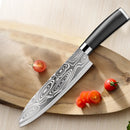 Faca Chef Premium Textura Damascus em Aço Inoxidável