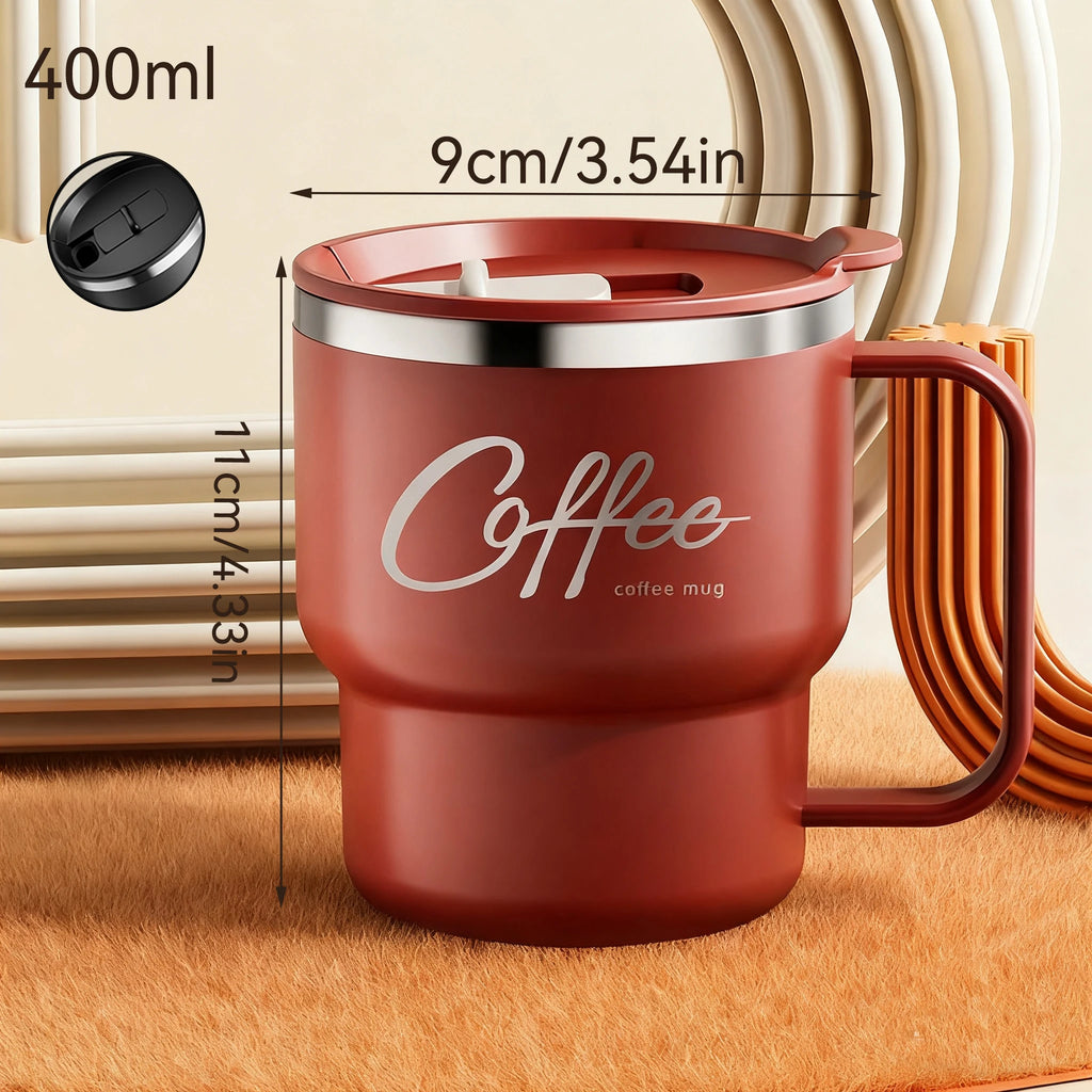 Caneca Térmica Inox 304 com Tampa e Alça | Antivazamento