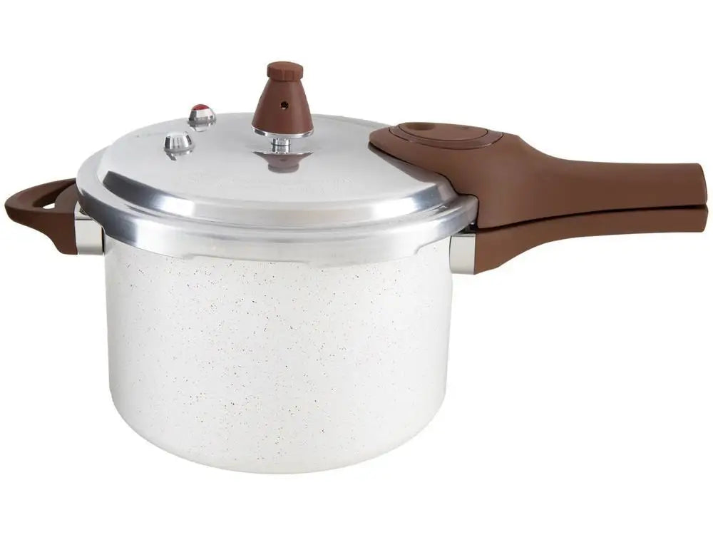 Panela de Pressão Brinox Ceramic Life Pressure 4,2L Vanilla com Indução