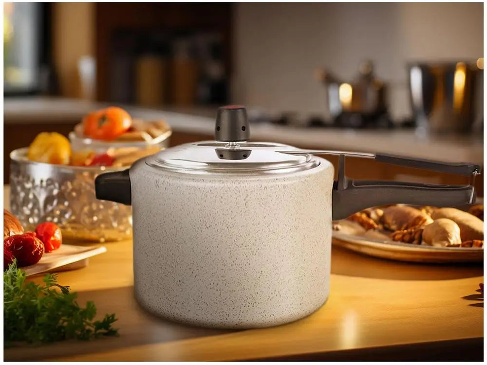 Panela de Pressão Brinox Ceramic Life Vapt 4,5L Vanilla Antiaderente