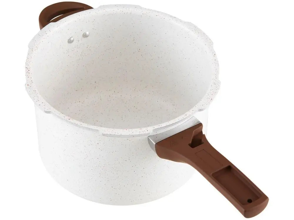 Panela de Pressão Brinox Ceramic Life Pressure 4,2L Vanilla com Indução