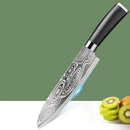 Faca Chef Premium Textura Damascus em Aço Inoxidável