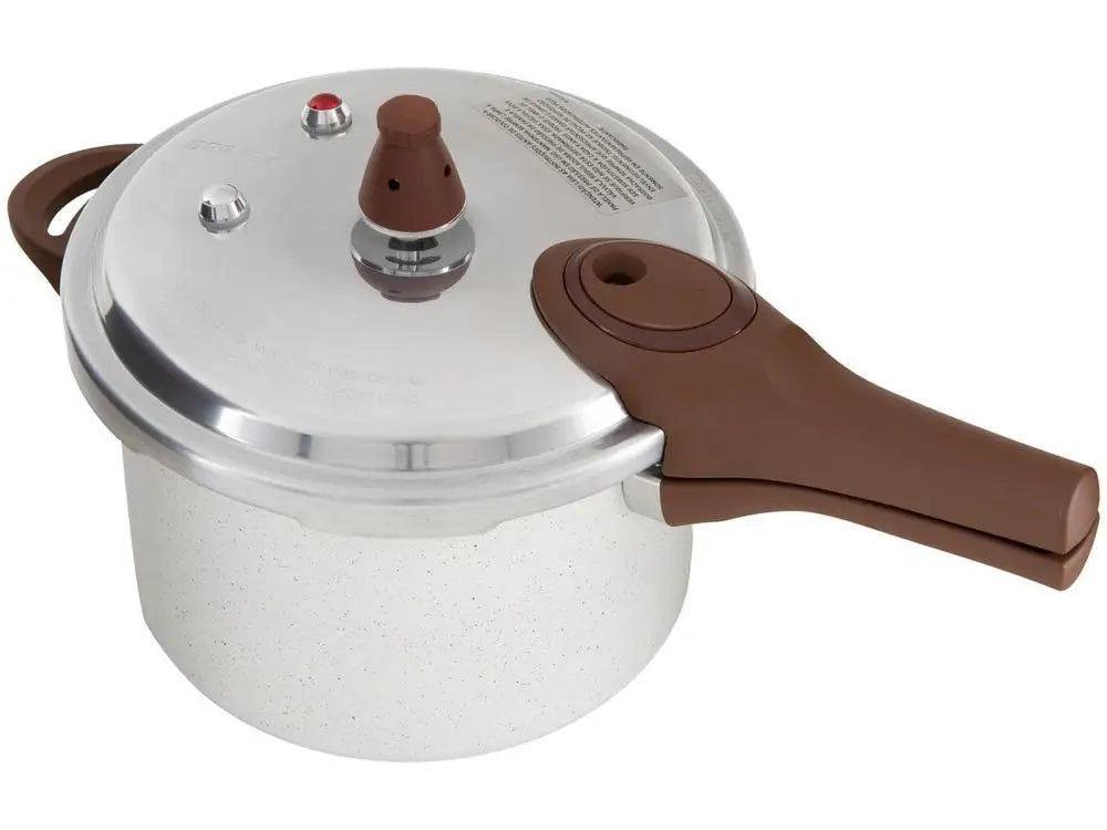 Panela de Pressão Brinox Ceramic Life Pressure 4,2L Vanilla com Indução