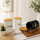 Kit de Potes Organizadores com Tampa de Bambu para Cozinha