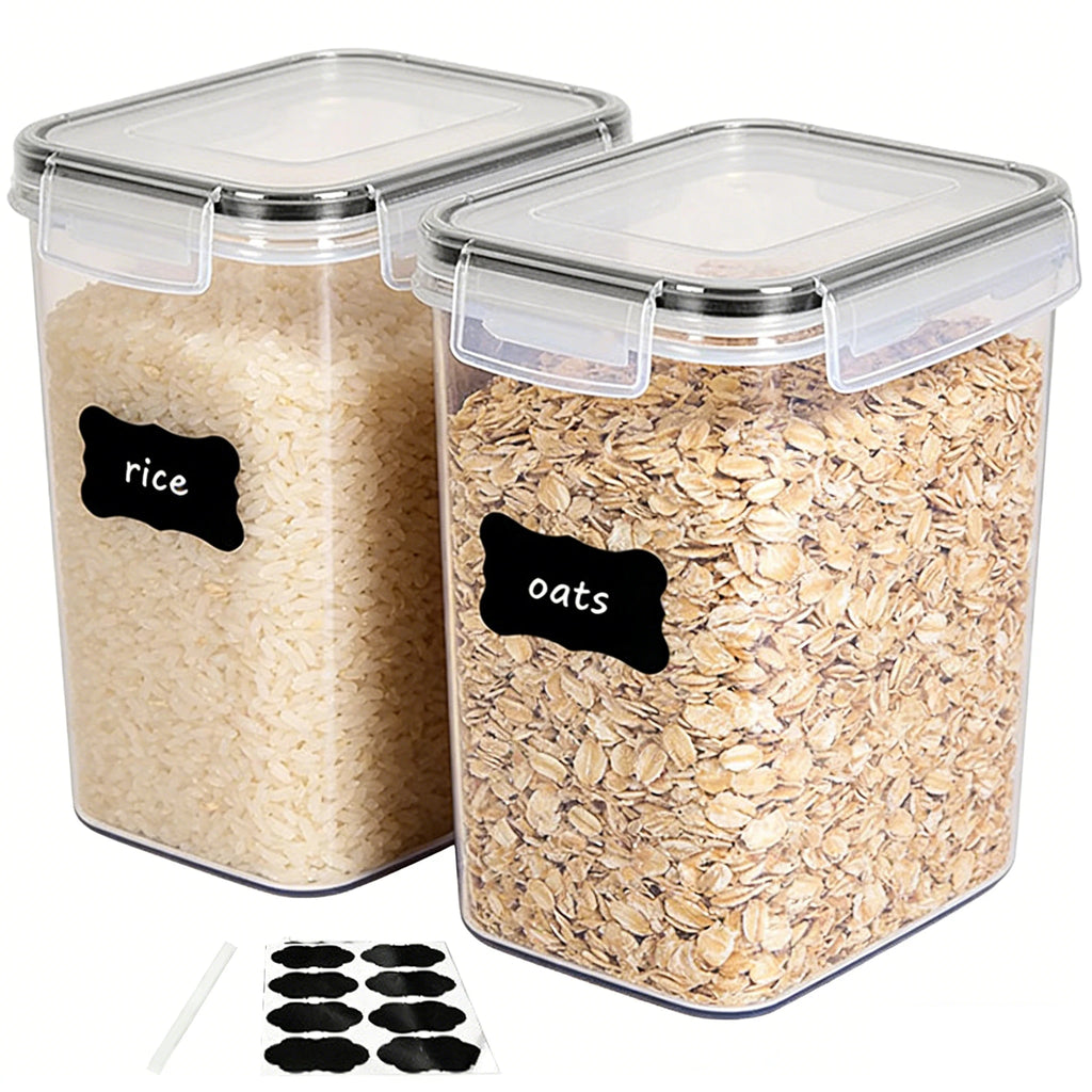 Conjunto de Potes Herméticos de Plástico Sem BPA 1,6L com Etiquetas
