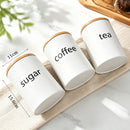 Kit de Potes Organizadores com Tampa de Bambu para Cozinha